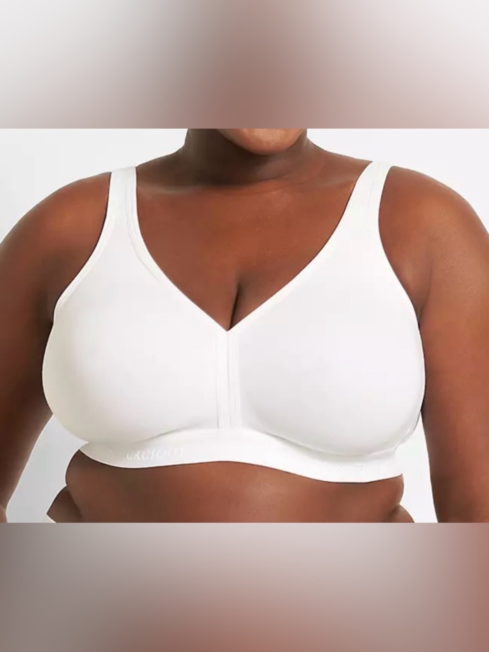 NWT 2 pack Cacique Smooth Comfort Wireless Bra white/beige